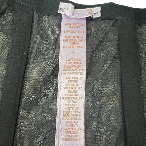 Savage X Fenty Embroidered Lace Corset Black Womens Plus Size 1X - Picture 6 of 10